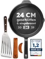 Gusseisenpfanne induktion 24 cm geschliffen, universell, natürlich  Langlebig...