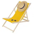 Mucola Gartenliege klappbar aus Holz – Strandstuhl faltbar mit Verstellbarer Rückenlehne – Relax Liegestuhl tragbar – Sonnenliege Anthrazit für Outdoor & Camping