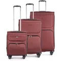 Stratic Bendigo Light + - Koffer-Set 3-teilig (S, M, L) - Rotwein Koffer24