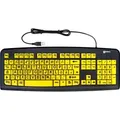 Geemarc KBSV3_YEL_GE Tastatur mit großen Tasten und extra großer Schrift (Schwarz auf Gelb) mit Windows XP, Vista, 7, 8, 10 kompatibel - plug&pla... - Schwarz/Gelb