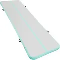 Tectake Airtrack Trainingsmatte Airflexy Aufblasbar Mit Elektrischer Luftpumpe   3 Adaptern  397 x 104 x 10 cm Grau Blau