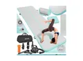 tectake® Airtrack Trainingsmatte, aufblasbar, rutschfestes, hochwertiges PVC, inkl. Transporttasche, 397 x 104 x 10 cm