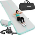 tectake® aufblasbare Turnmatte air track mit elektrischer Luftpumpe für Fitness Yoga Matte Turn Training Zuhause oder outdoor, Weichbodenmatte, Sportmatte mit Transporttasche, Größe 397 x 104 x 10 cm