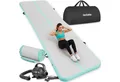 tectake Trainingsmatte Airtrack Trainingsmatte (4er Set, Sportmatte), Aufblasbare Gymnastikmatte, elektr. Luftpumpe, Adapter, Reparaturset