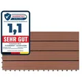 FLOORDIREKT Klickfliesen Royal - WPC-Terrassendielen - Hellbraun - 60 x 30 cm - 6er Set
