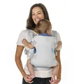 Infantino Flip 4-in-1 Light & Airy Babytrage, Atmungsaktiv, Lordosenstütze, Verstellbarer Hüftgurt, Kopfstütze, Ergonomischer Sitz, Weiche Riemen für Neugeborene von 3,6-14,5 kg, Hellgrau