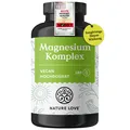 NATURE LOVE® Magnesium Komplex - 180 Kapseln - 400mg elementares Magnesium/Tag