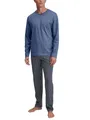 CALIDA Relax Imprint Pyjama, Schlafanzug, lang Herren, 100% Baumwolle, pflegeleicht, elastisch & formstabil, in Single Jersey Coastal Fjord 58-60