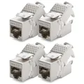 deleyCON 4x CAT 6a Keystone Jack Modul RJ45 STP werkzeuglos Netzwerk LAN Adapter
