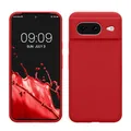 kwmobile Handyhülle für Google Pixel 8 Hülle, für Pixel 8 Case - Hülle Silikon - kabelloses Laden - Klassisch Rot