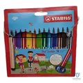 STABILO - Gefederter Dreikant-Filzstift - Trio Scribbi - 14er Pack - mit 14 vers