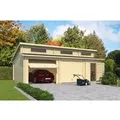 Lasita Garage Hawaii Set mit Schwingtoren 780 cm x 520 cm Natur/Unbehandelt