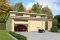 Garage Stufendach 44 mm Hawaii mit Schwingtor 820x520 cm Lasita