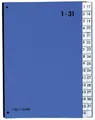 PAGNA Pultordner Color, DIN A4, 1 - 31, 31 Fächer, blau
