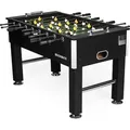 Buckshot Kickertisch 141x77x89 cm - Schwarz Tischfussball mit 2 Bälle - MDF Kabinett - Tischfußball 5ft mit Justierbare Füße und Starke hohlsta...
