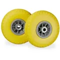 Relaxdays 4 x Sackkarrenrad PU 3.00-4 gelb-grau Gelb,Grau