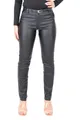malito more than fashion Chinohose malito Damen Chinohose in Lederoptik 1031 unifarbene stretch Basic Hose in Lederoptik