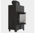 Kratki Kamineinsätze Luftkamin FLOKI S rechts 8 kW Ø 160 mit schwarzer Thermotec, 8 kW