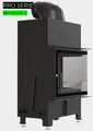 KRATKI-Luftkamin FLOKI S rechts 8 kW Ø 160 mit schwarzer Thermotec