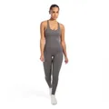 Smilodox Jumpsuit Ilva, ärmelloser Einteiler lang, Overall mit Shaped Fit atmungsaktiver elastischer Sportanzug, Ganzkörperanzug Sport Fitness grau S