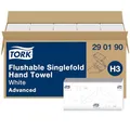 Tork Schnellauflösende Zickzack Papierhandtücher - 0290190 - Falthandtücher zum Nachfüllen für Papiertuch Spender, H3 Advanced - 2-lagig, weiß - Großpackung mit 15 x 250 Tücher