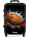 NoBoringSuitcases.com© Hartschalen-Trolley Rugby-Ball umgeben von Graffiti 67 cm - 72 L, 4 Rollen, Koffer Mittelgroß für 20kg, Suitcase für Erwachsene, Reisekoffer