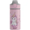 Sigg - Alu Trinkflasche Kinder - Miracle Happy Unicorn - Mit Trinkhalm - Auslaufsicher - Federleicht - BPA-frei - Klimaneutral Zertifiziert - Schule & Sport - Pink mit Einhorn - 0,4L