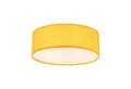 Licht-Erlebnisse Deckenleuchte PARKER, ohne Leuchtmittel, Kinderzimmerleuchte Gelb rund Ø 38 cm H: 14 cm flach Stoff 4x E27