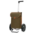 ANDERSEN Einkaufstrolley - Tura Shopper Saira Khaki 55 L Einkaufsroller,Leder,nachhaltig,XXL, Aluminium, Griff ergonomisch, klappbar, ...