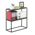Furinno Moretti Modern Lifestyle Breites stapelbares Regal, 2-stöckig, Französische Eiche Grau