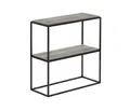 Regal 2 Etagen Breit Stapelbar Bücherregal Eiche Grau Metall Holz Büro Schrank