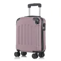 YONSLY Koffer Suitcase S Rose Rot, Trolley Reisekoffer, Rollkoffer Handgepäck mit 4 Rollen 360°, Hartschalenreisekoffer, Zahlenschloss, Weicher Gummigriff