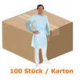 Schutzkittel Hygonorm medizinisch Eco PP-Vlies blau XXL CE MPG 93/42/EWG, 100 Stück/Karton