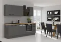 Küche NESSA Basic 240 cm Anthrazit Grau Küchenzeile Küchenblock Einbauküche