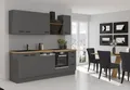 Küche Nessa Basic 240 cm Anthrazit Grau Küchenzeile Küchenblock Einbauküche