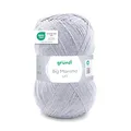 Gründl Wolle Big Mamma uni - XXL Wolle zum Stricken - Strickgarn - Weich und hautfreundlich - 100% Polyacryl - 1 Knäuel 400 g / 1040 m - Nadelstärke 3,5-4,5 - mittelgrau
