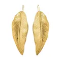 Karma NH11325380 Ohrringe Blätter Gold Edelstahl 7,5 cm modern Damenohrringe Blatt Damen Damenschmuck wasserfest hypoallergen