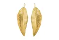 KARMA Paar Ohrhänger Ohrringe Blätter Gold Edelstahl 7,5 cm modern (Damenohrringe Blattohrringe, Damenschmuck wasserfest hypoallergen), Damenohrringe Blatt Damen