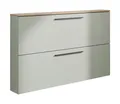 Schuhkipper Schuhschrank 2 Klappen Navarra Eiche Dekor Taupegrün 140 x 85 cm