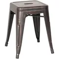 Mid.you Hocker, Schwarz, Gold, Metall, quadratisch, 39x46x39 cm, stapelbar, Wohnzimmer, Hocker, Sitzhocker