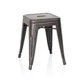 hjh OFFICE 645034 Metall Hocker VANTAGGIO Schwarz/Gold Sitzhocker im Industry-Design, stapelbar, niedrig