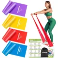 Fitnessbänder Set, Widerstandsbänder, Gymnastikband, Yoga, Pilates, 4 Stufen