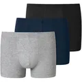 Schiesser Boxer 95/5 (3er-Pack) mit tonalem Komfortbund blau|grau|schwarz 7 (XL)
