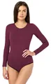 Merry Style Damen Langarm Body MS-114 (Weinrot, L)