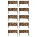 sunnypillow Beetbegrenzung Beeteinfassung aus Weide Weidenzaun Rasenkante Palisade beige 60 cm x 20 cm
