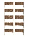 10 x Weide Beeteinfassung 16 Größen ( Höhe: 20 cm Länge: 60 cm ) Weidenzaun Rasenkante aus Weidengeflecht - Garten Beetbegrenzung für Blumen und Gemüse - Steckzaun mit Buchepflöcken für Weg-Abgrenzung