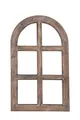 Deko-Fensterrahmen Holz- Rahmen Fenster-Attrappe Holz Natur Vintage Optik Oben halbrund
