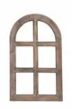 kleines Nostalgie Holz Deko Fenster natur braun gewischt halbrund