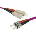 LWL Patchkabel HD, 50/125 μm, OM4-Faser, 2x ST Stecker/SC Duplex Stecker, erika-violet, 5,0 m UPC