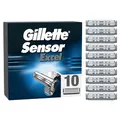 Gillette Sensor Excel Rasierklingen Herren, Klingen für Männer, 10 Original Ersatzklingen mit Doppelklinge